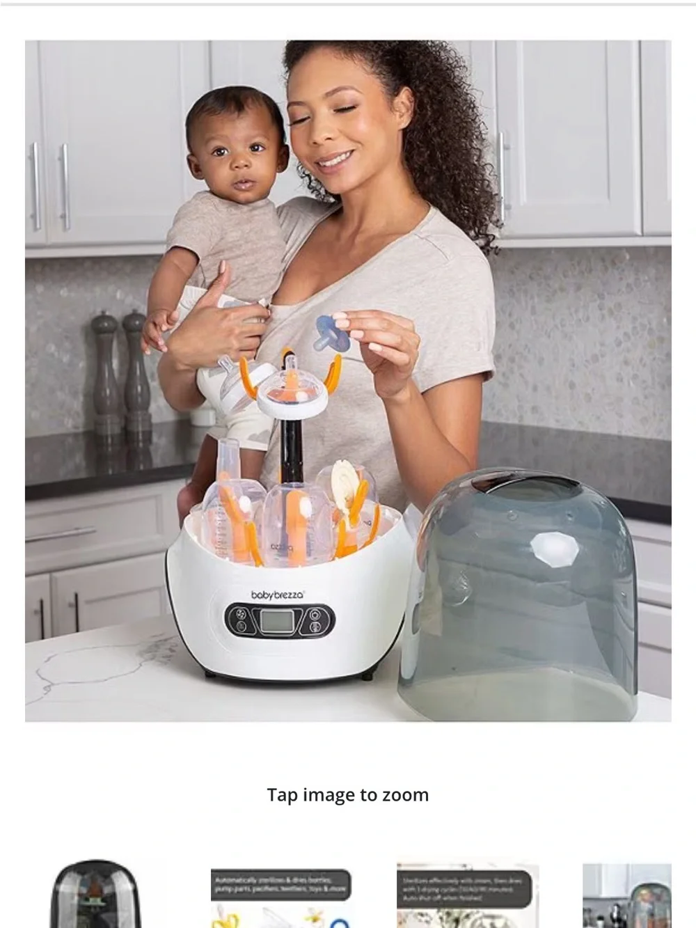 Baby Brezza White and Smoke Bottle Sterilizer and Dryer