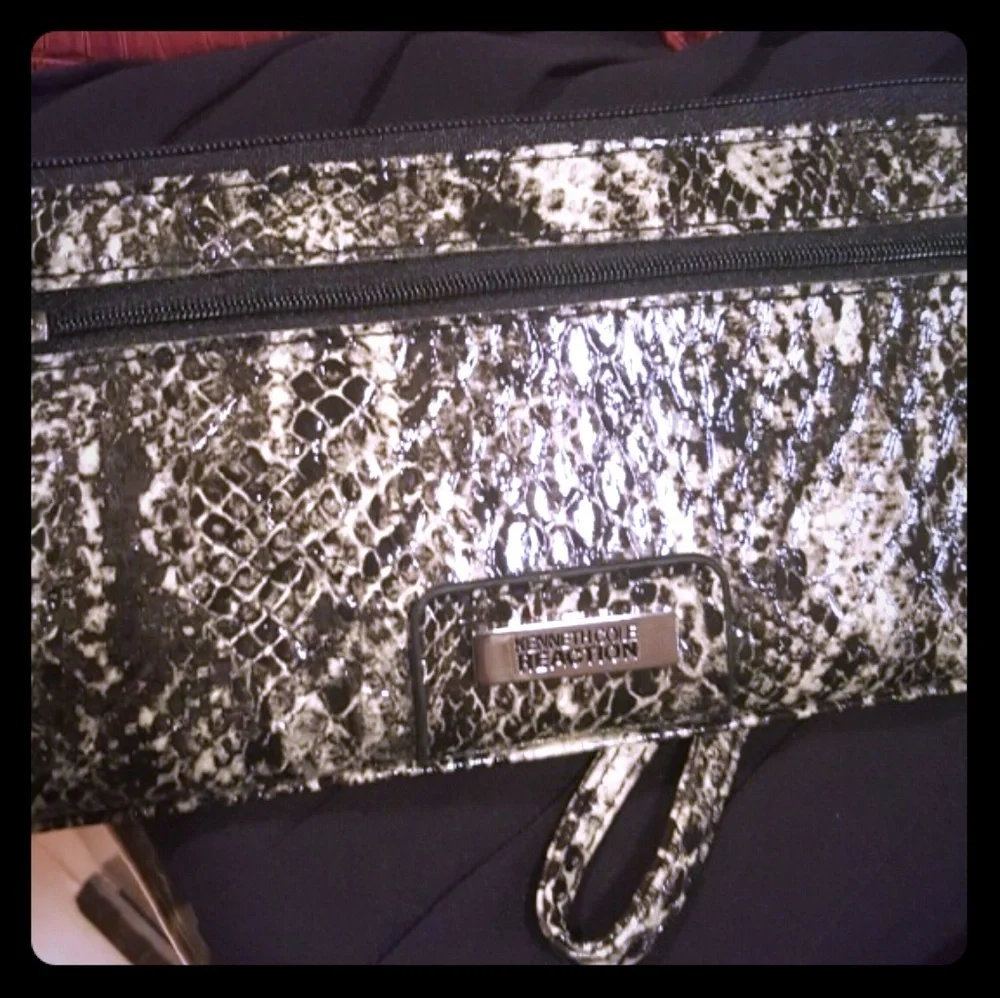 Kenneth Cole Reaction Snakeskin Print Wristlet Clutch