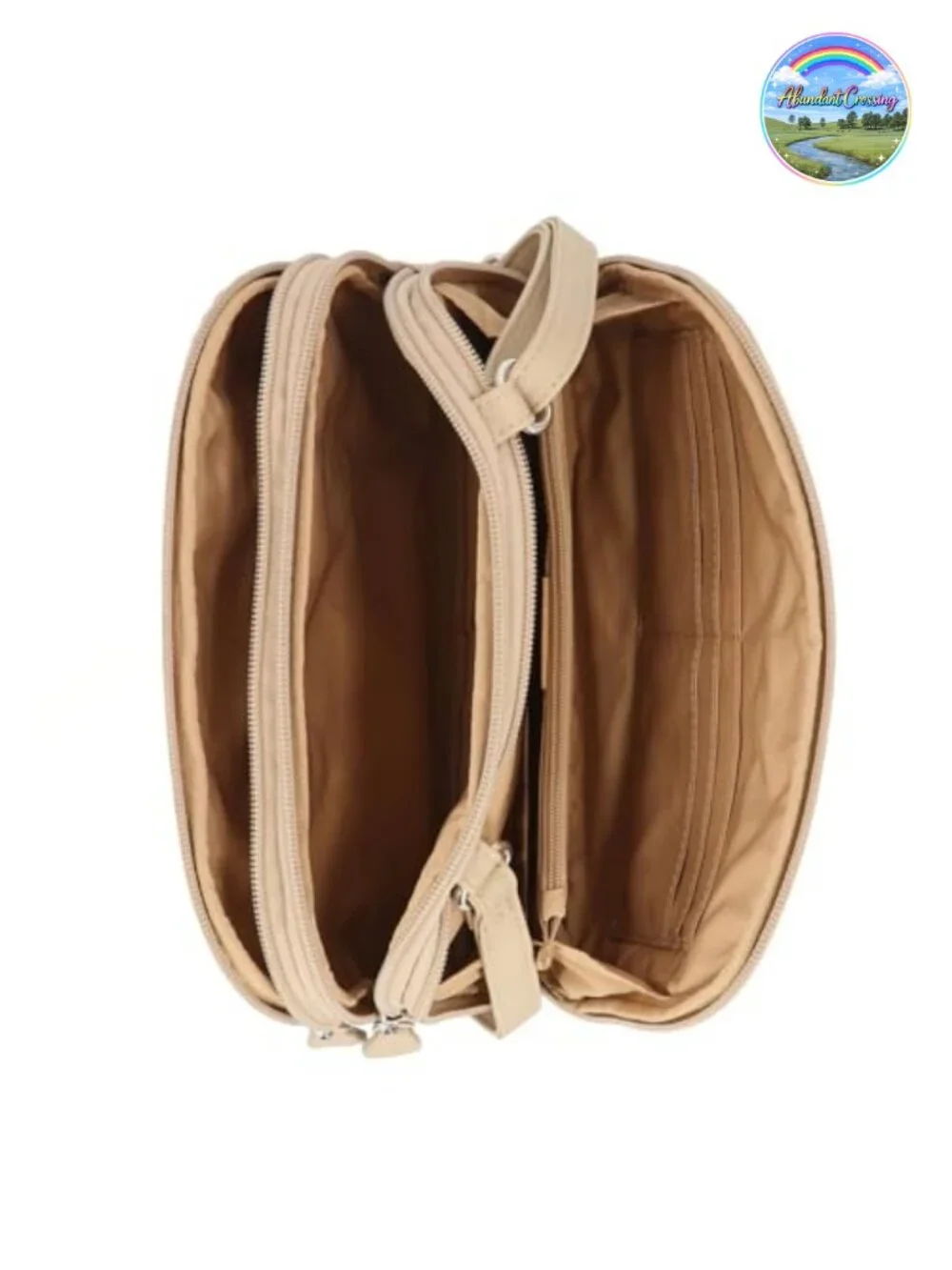 MultiCompartment Vegan Leather Crossbody Bag with Adjustable Strap