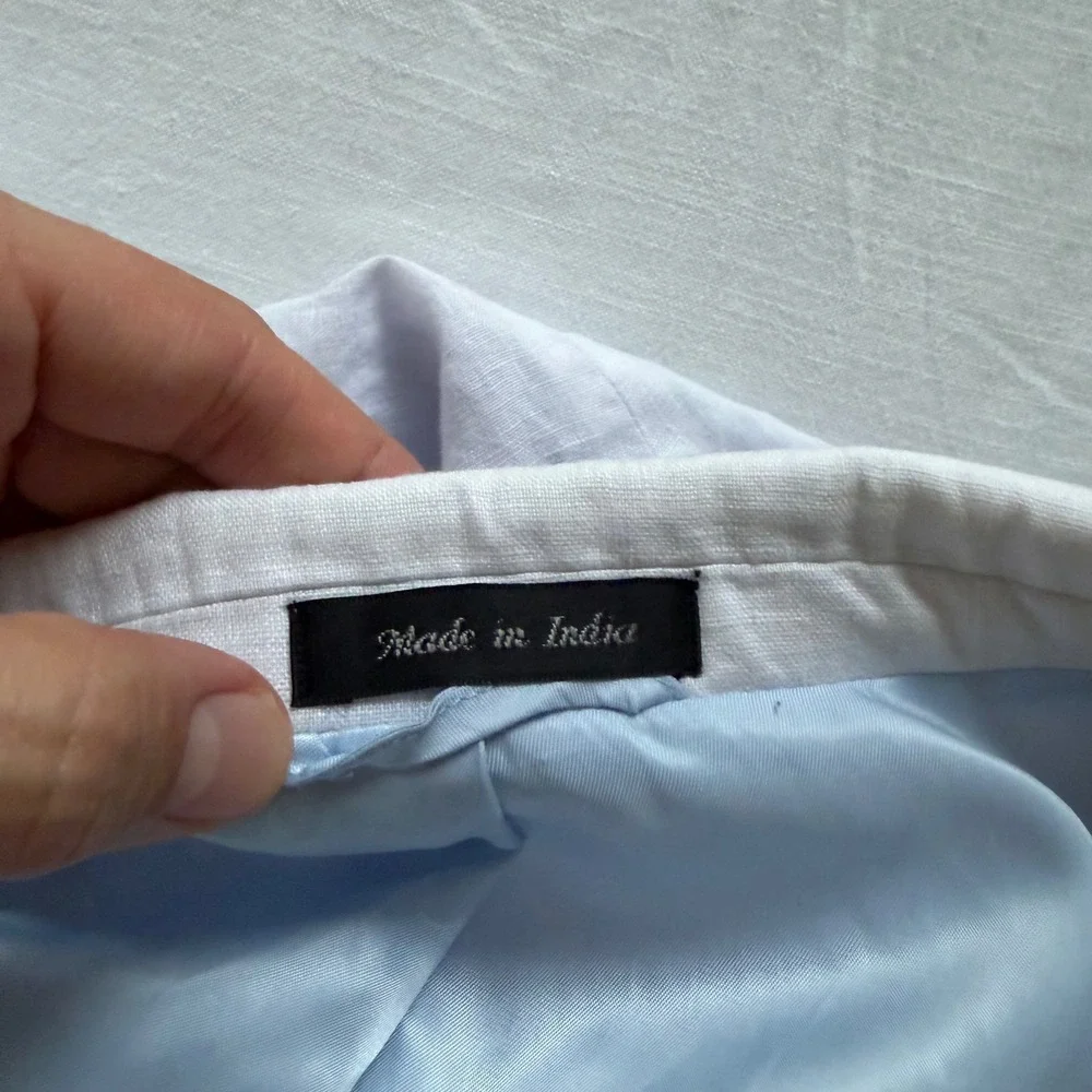 Lauren Ralph Lauren Light Blue Linen Blazer Sport Coat Jacket 48L