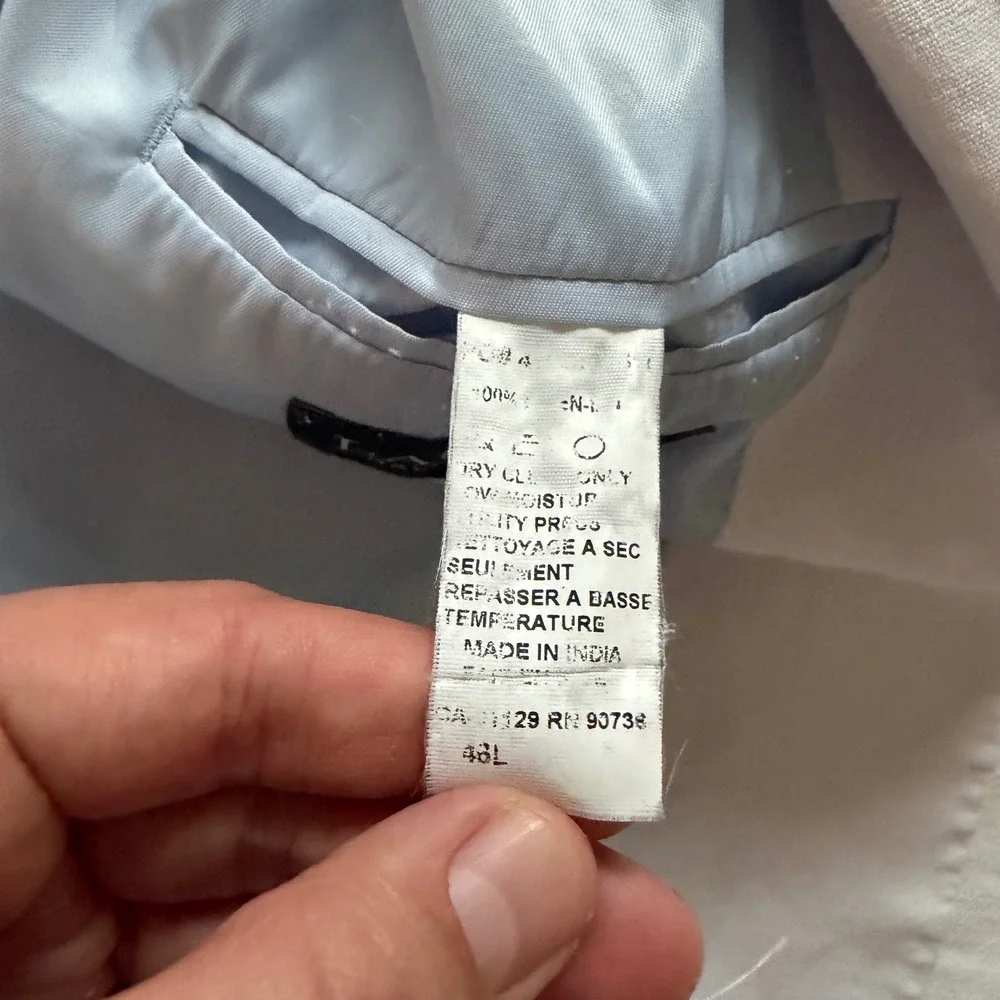 Lauren Ralph Lauren Light Blue Linen Blazer Sport Coat Jacket 48L