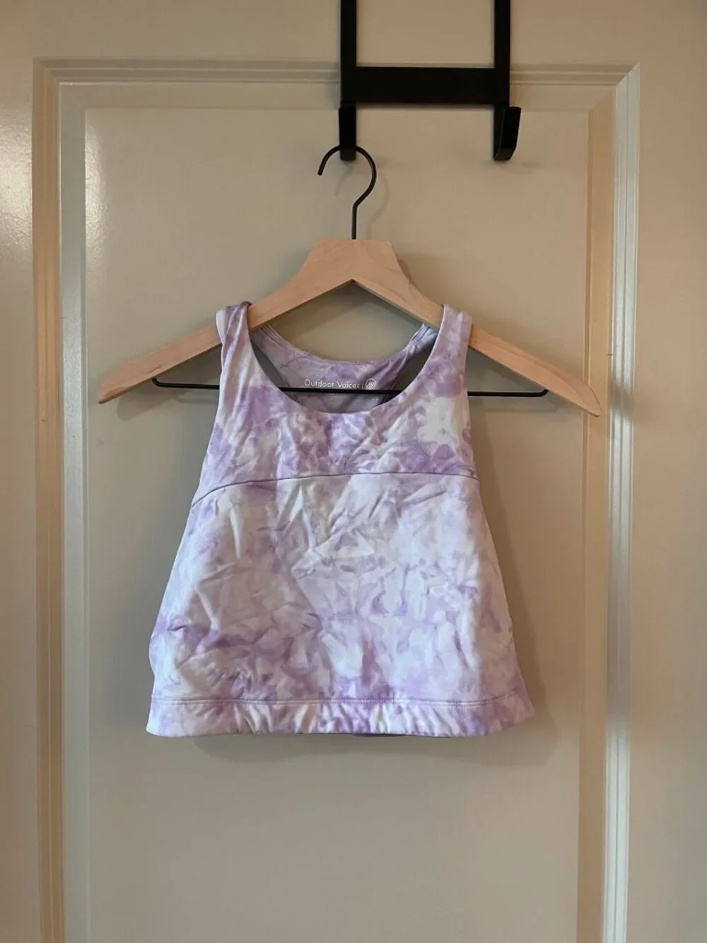 Outdoor Voices Move Free Crop Top Dusty Blue Maypop Tie Dye XL