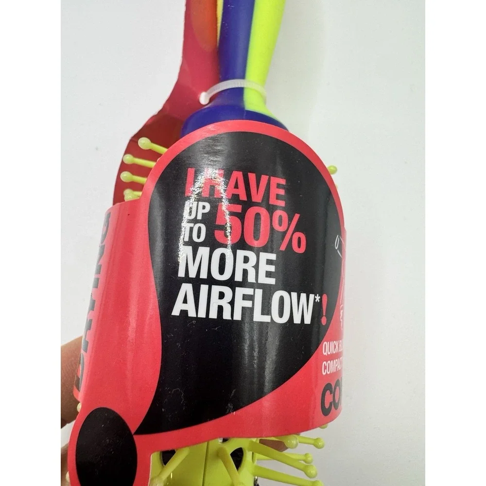 Conair Air Blast quick blow-dry Travel Size round hair brush in neon yellow 2015