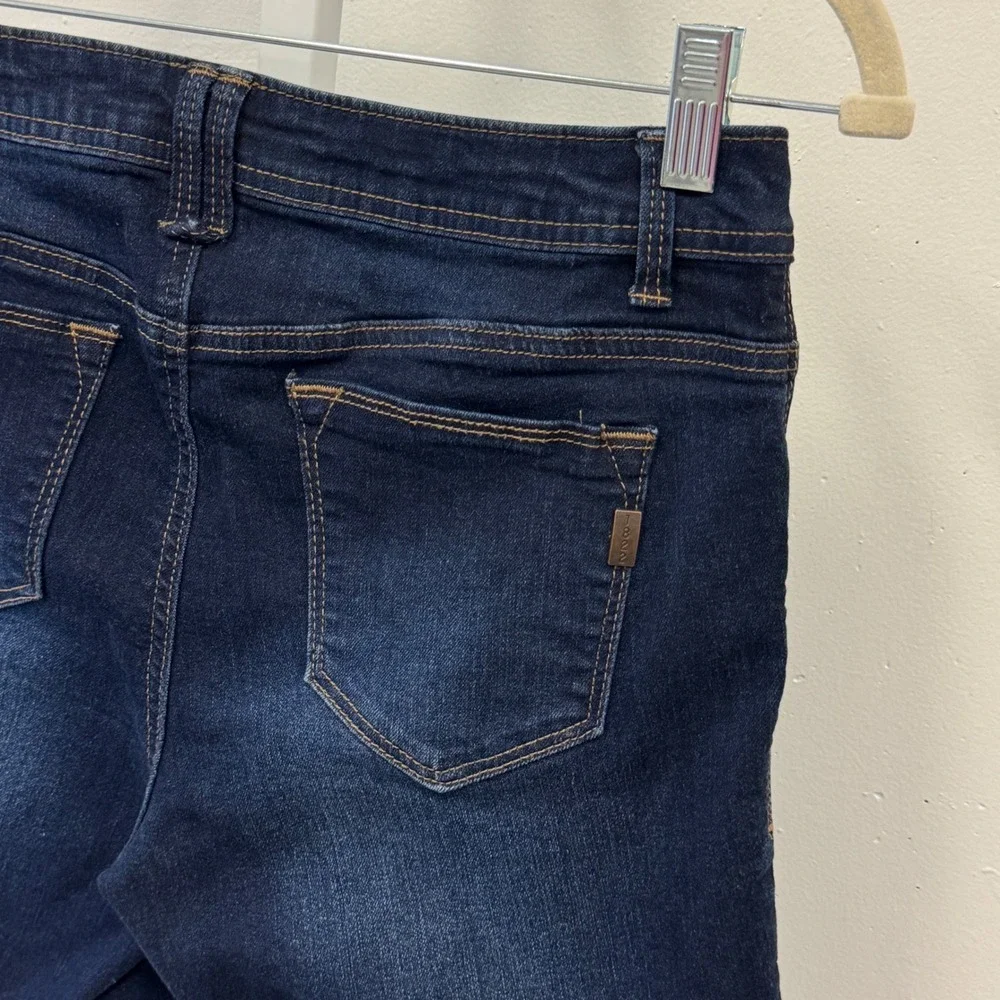 1822 Denim Womens Size 8 Dark Wash Stretch Bermuda Jean Shorts Mid Rise Festival