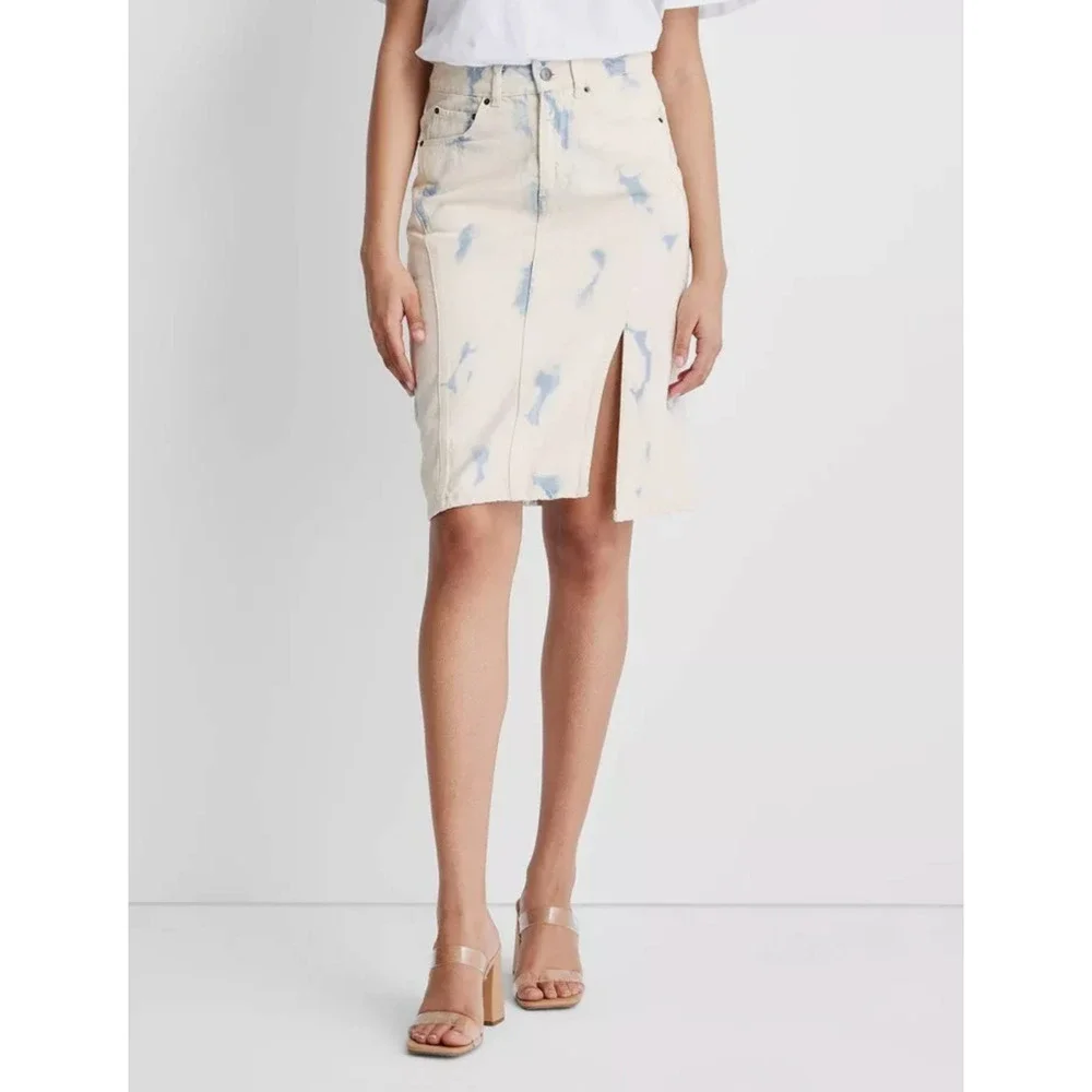 Future Collective‎ with Gabriella Women's High-Rise Midi Denim Skirt Size 4 New