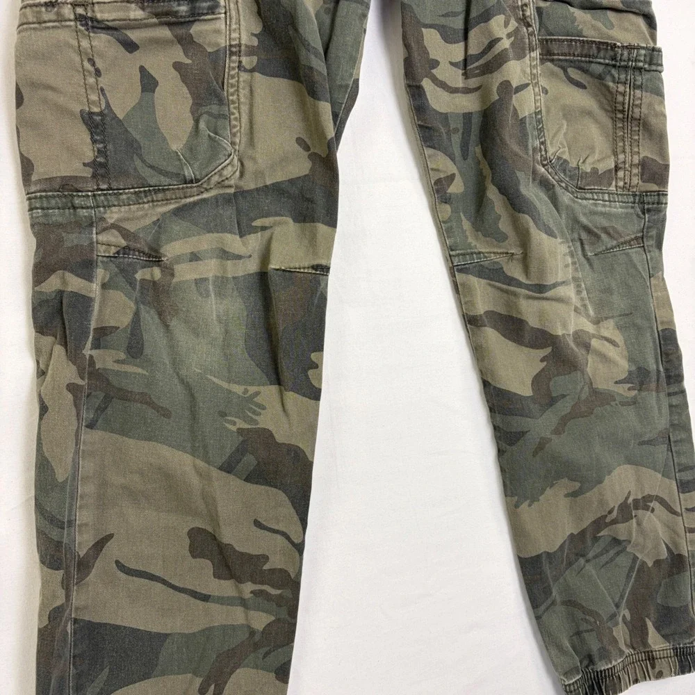 Wrangler Boys Camo Cargo‎ Jogger Canvas Pants Green Camouflage Size 14 Regular