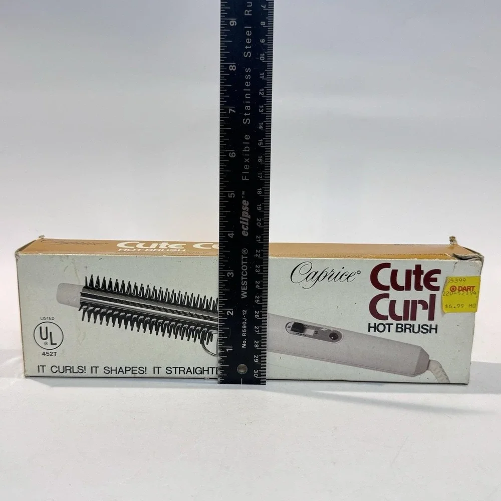 NOS Vintage 70s Caprice Cute Curl Hot Brush Curling Iron 3/4