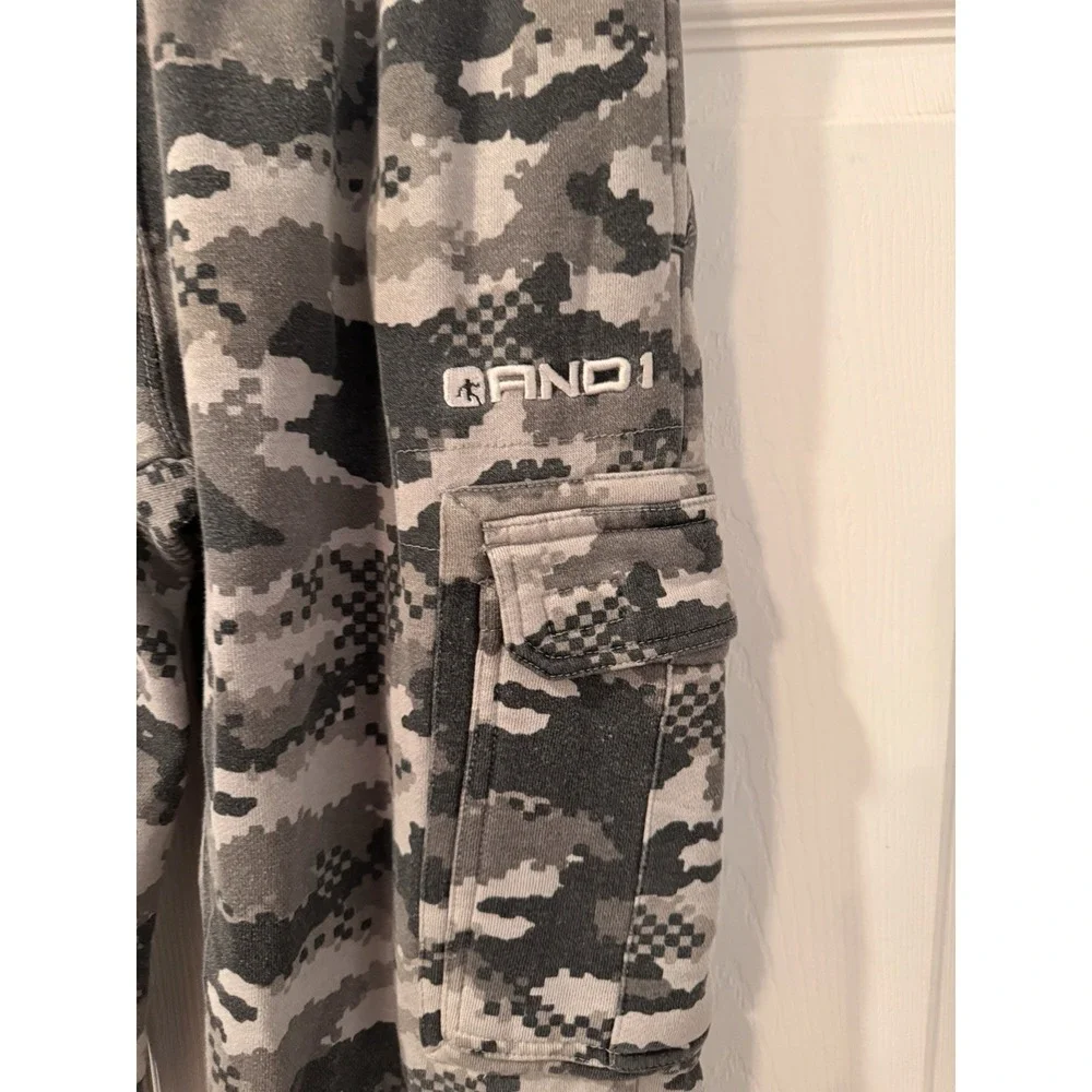 Vintage And1 Sweatpants Mens Sz S Camo Cargo Baggy Basketball‎ Pull On