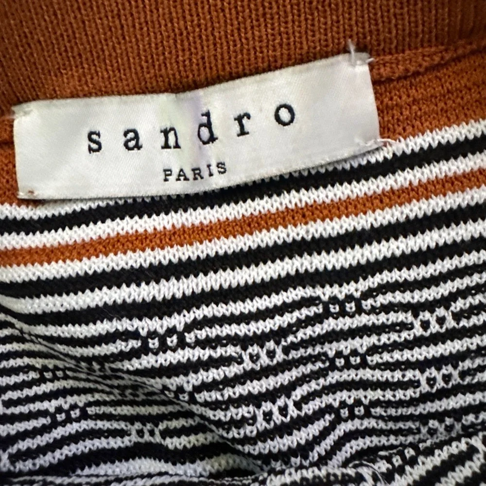 Sandro Paris Striped Ribbed Mini Skirt