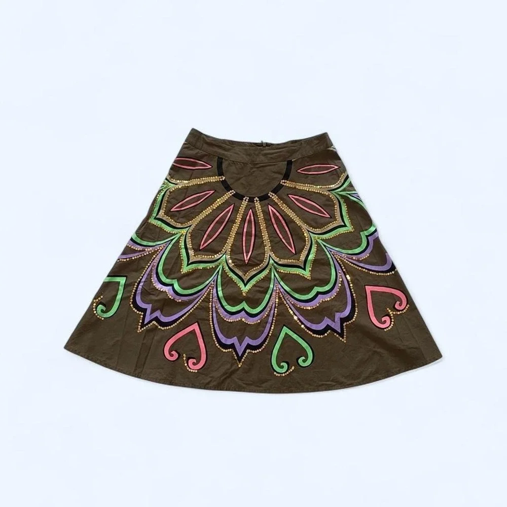 Unique embroidered cotton skirt‎ size 8 by H&M