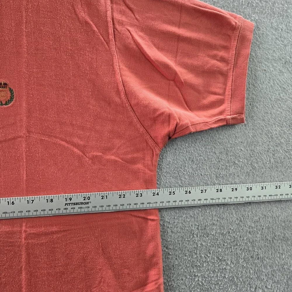 VINTAGE Chaps Ralph Lauren Men Polo L Orange Logo Embroidery Button Short Sleeve