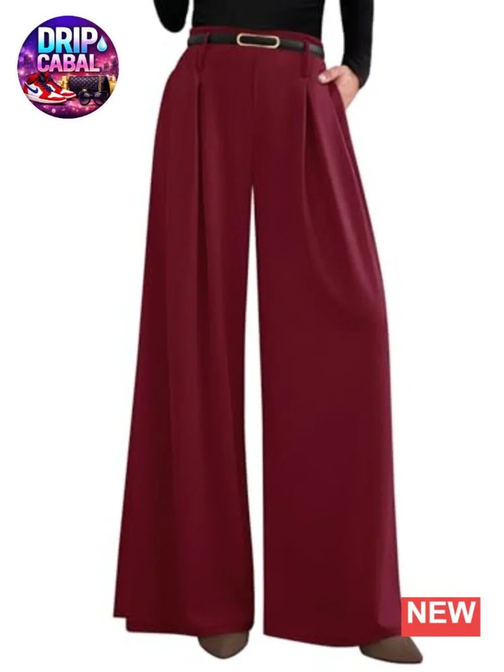 Womens Wide Leg Dress Pants Flowy Trousers High Waisted Palazzo Pleated Slacks