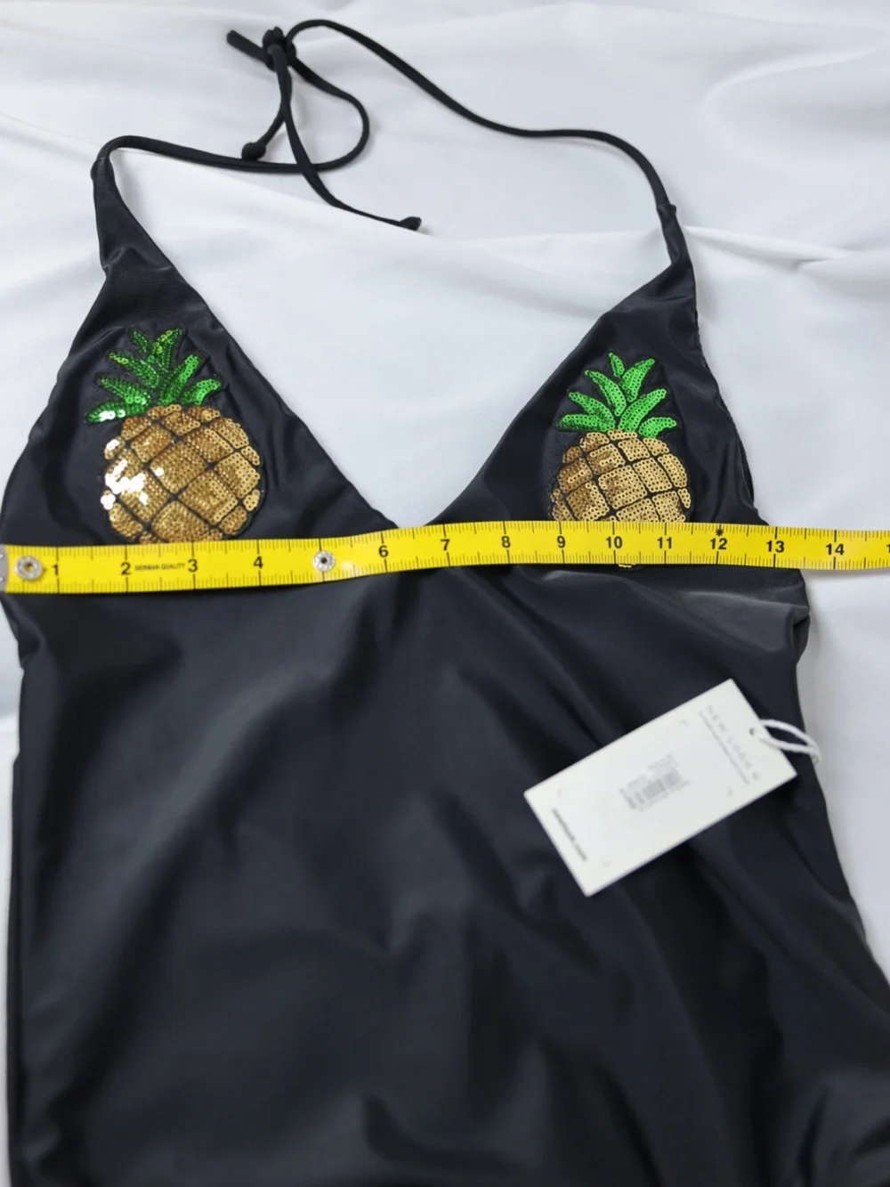 New Gold Pineapple Sequin Black One Piece unique fun party Swimsuit by New Look