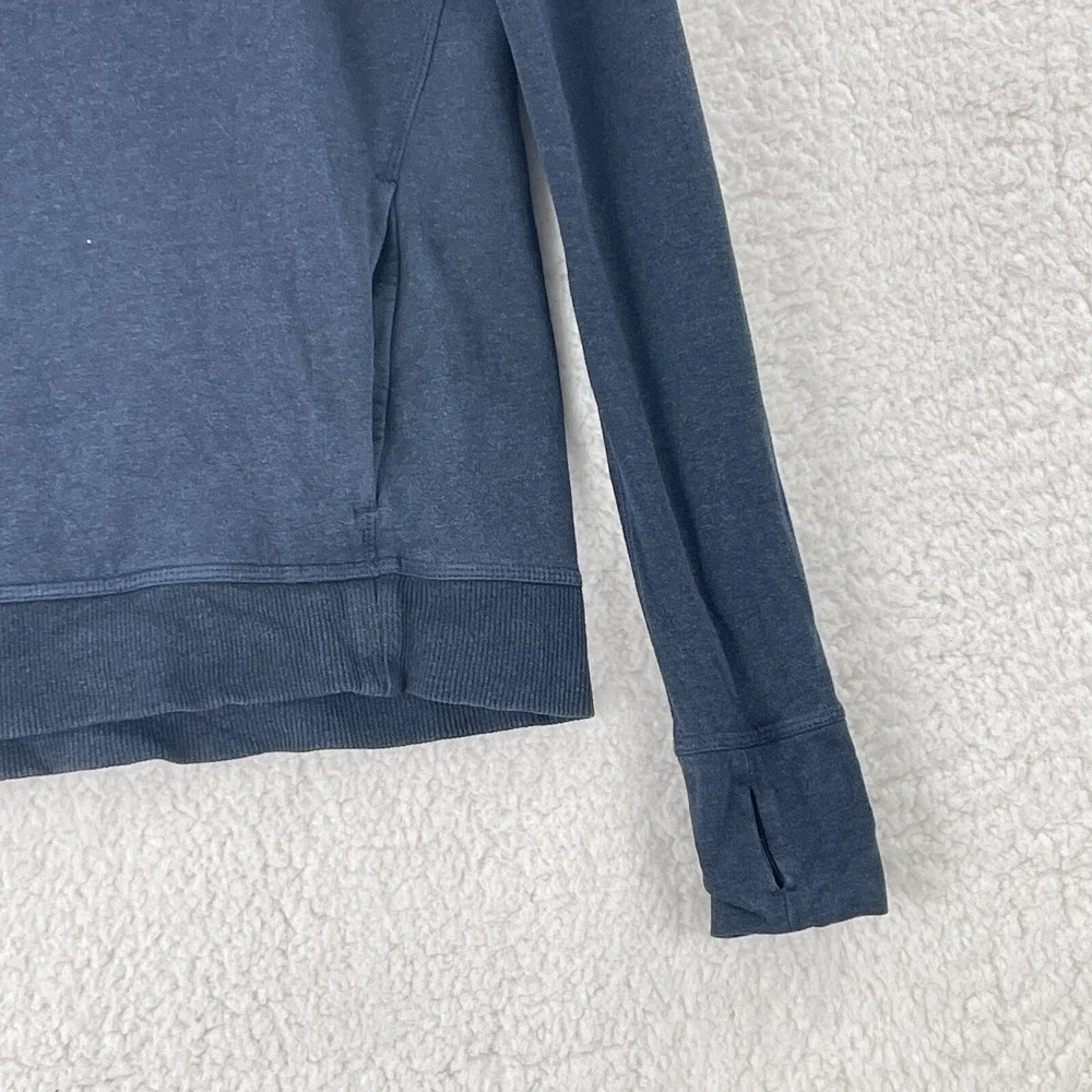 Lululemon Stress Less Sweater Women Size 4 Blue Hoodie Long Sleeve Knit Pullover