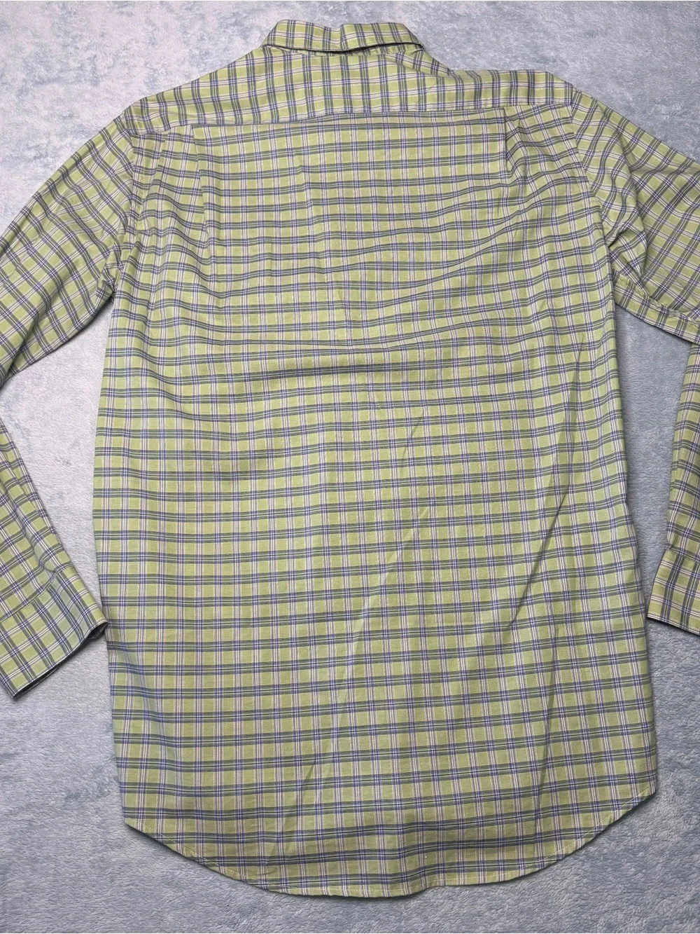 Lacoste Green and Blue Plaid Dress Shirt