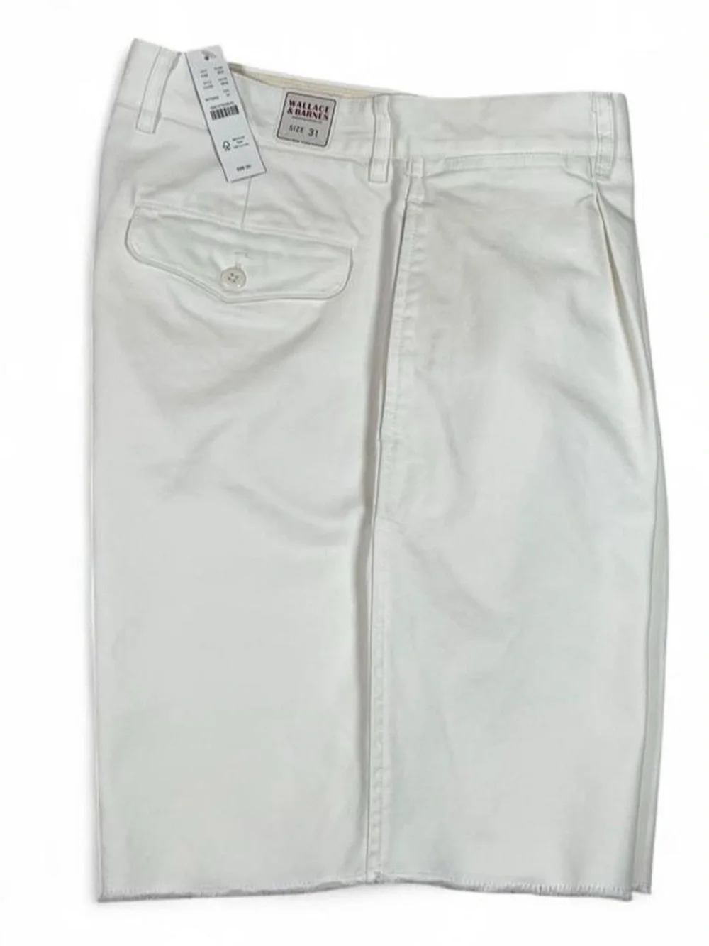 NWT! Wallace & Barnes J.Crew White Pleated Button-Fly Shorts Men’s Size W31 L8