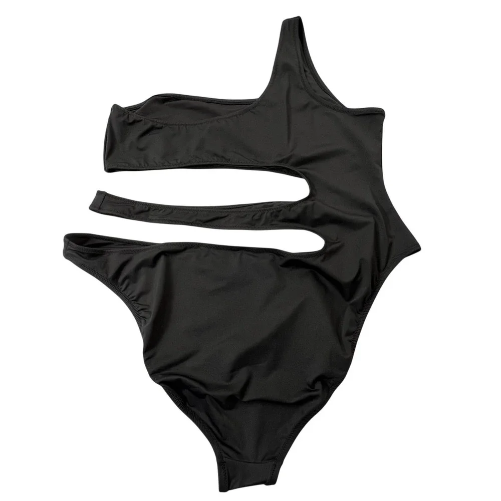 SKIMS Swim One Shoulder Monokini‎ Onyx 4X