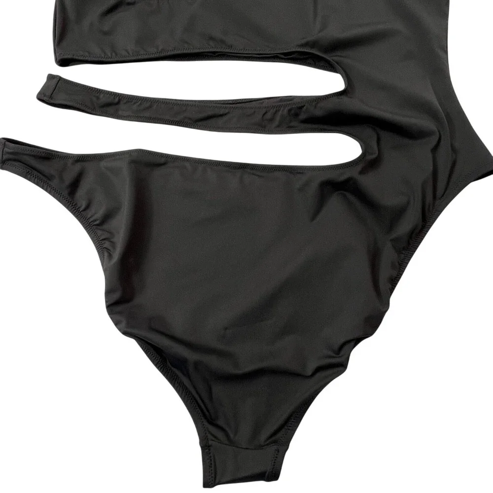 SKIMS Swim One Shoulder Monokini‎ Onyx 4X