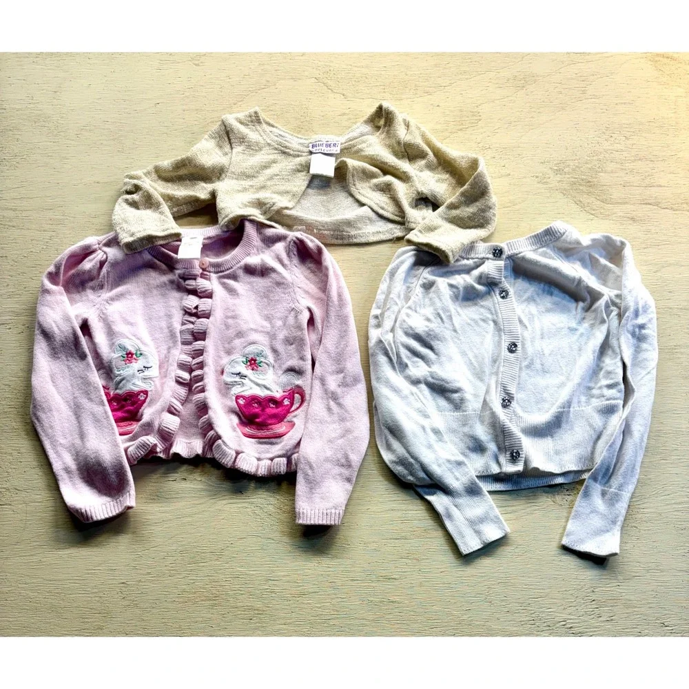 Lot Girls Cardigan Gymboree Pink Mouse Cat Jack White Blueberi Blvd Gold Shrug