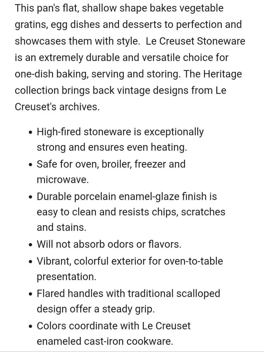 Le Creuset oval stoneware