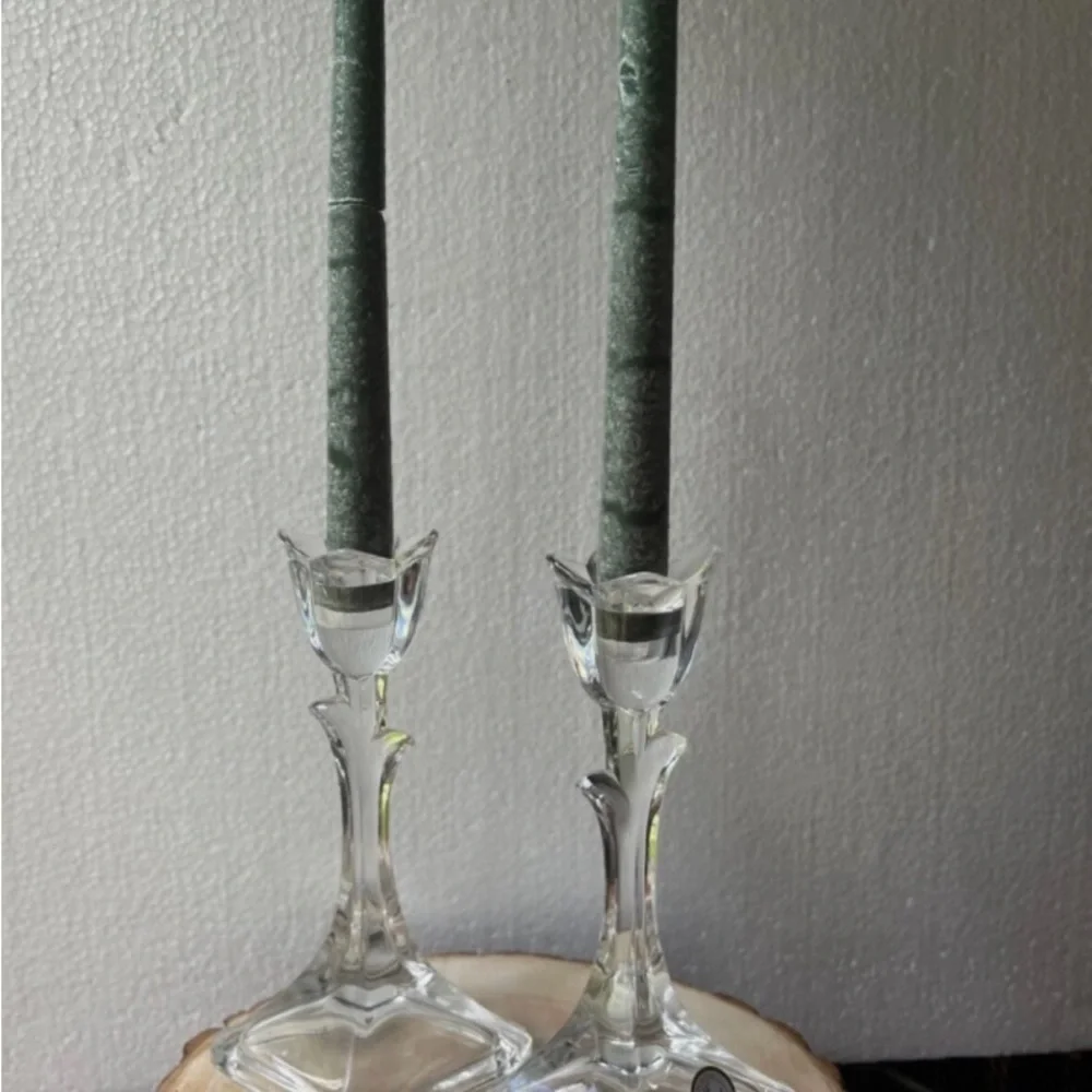 Elegant Crystal Tulip Candle Holders