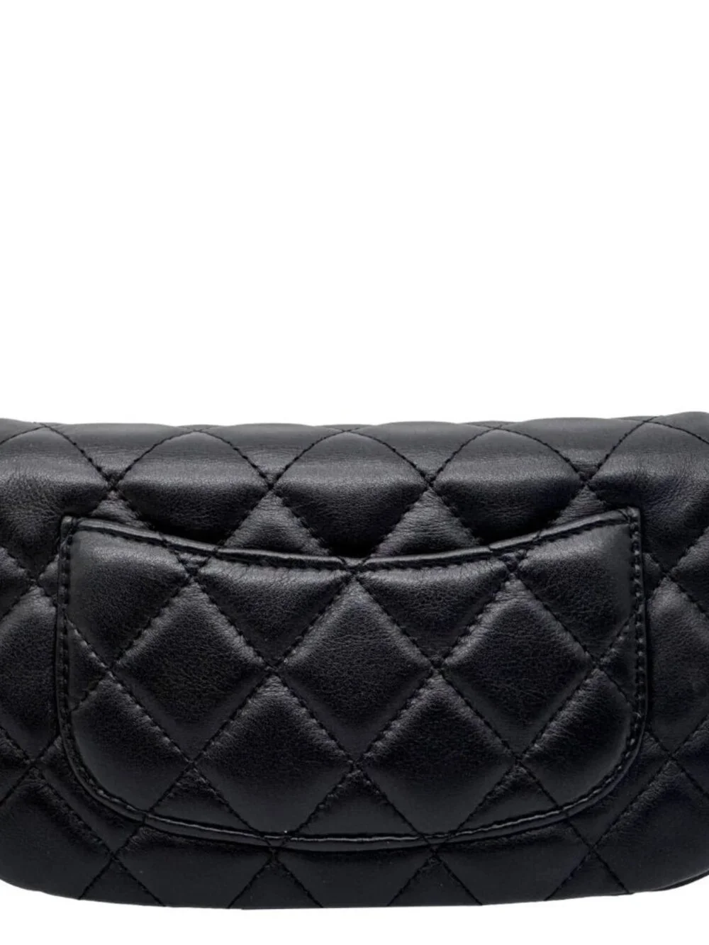 Chanel  Coco Mail Quilted Calfskin Leather Clutch With Chain Black
