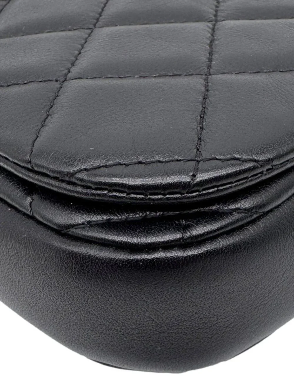 Chanel  Coco Mail Quilted Calfskin Leather Clutch With Chain Black