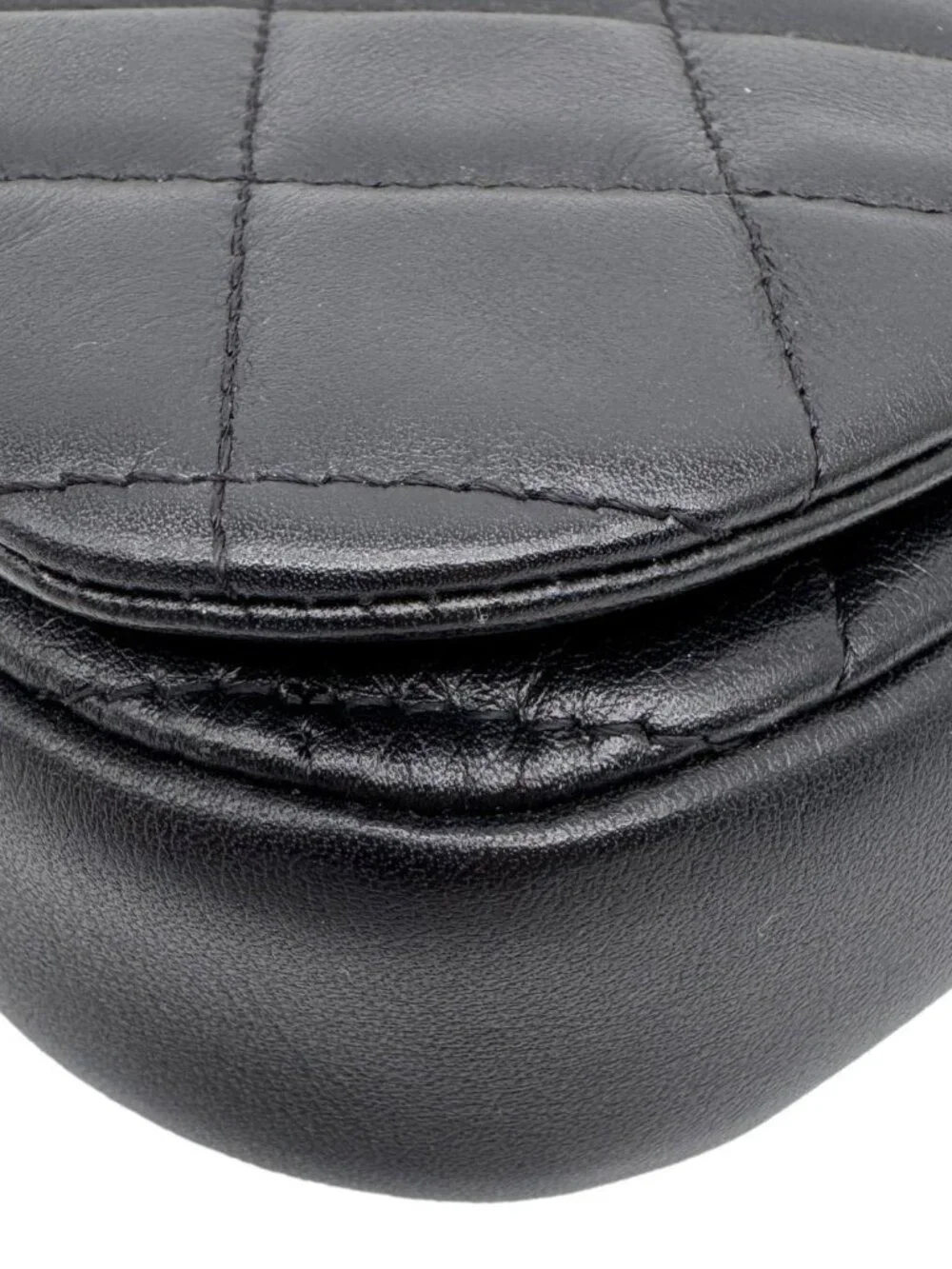 Chanel  Coco Mail Quilted Calfskin Leather Clutch With Chain Black