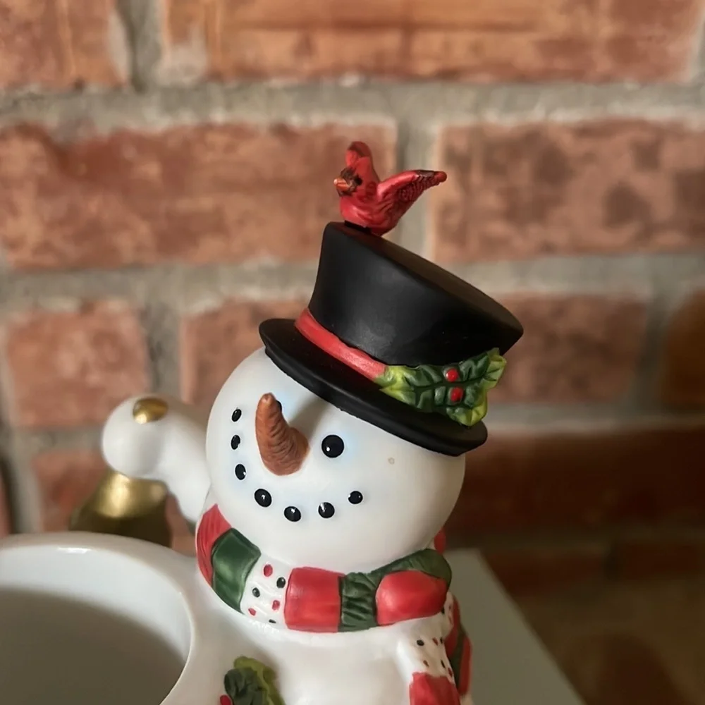 NIB PartyLite Snowbell Snowman Votive Holder