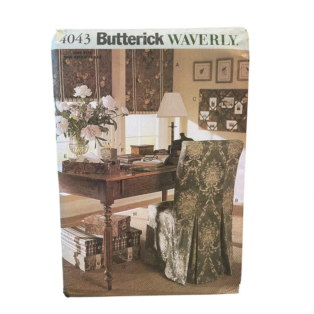 Butterick 4043 Home Office Accessories Sewing Pattern Chair Covers Memo Board