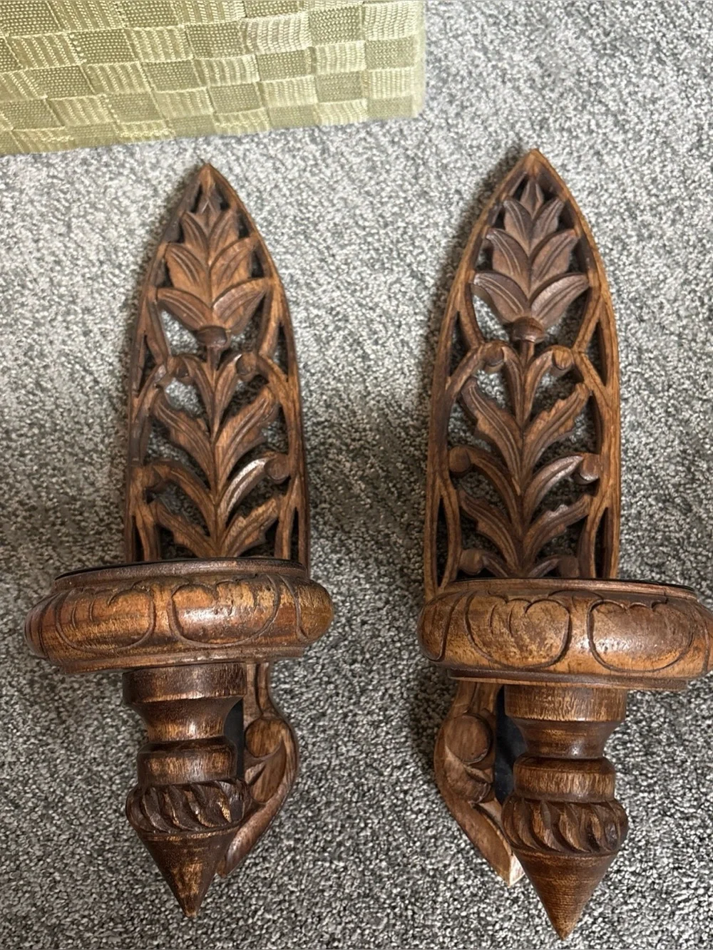 Hand-Carved Brown Wood Wall Sconces - Decorative Home Wall Decor, Pier 1