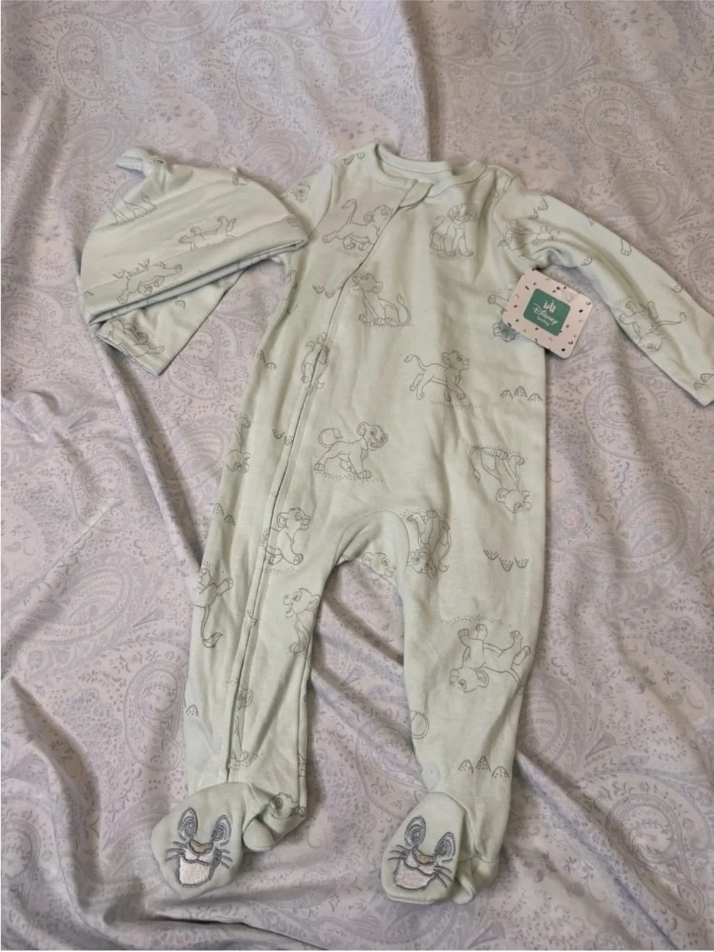 Disney Simba The Lion King Infant Footed Zip Sleeper With Cap