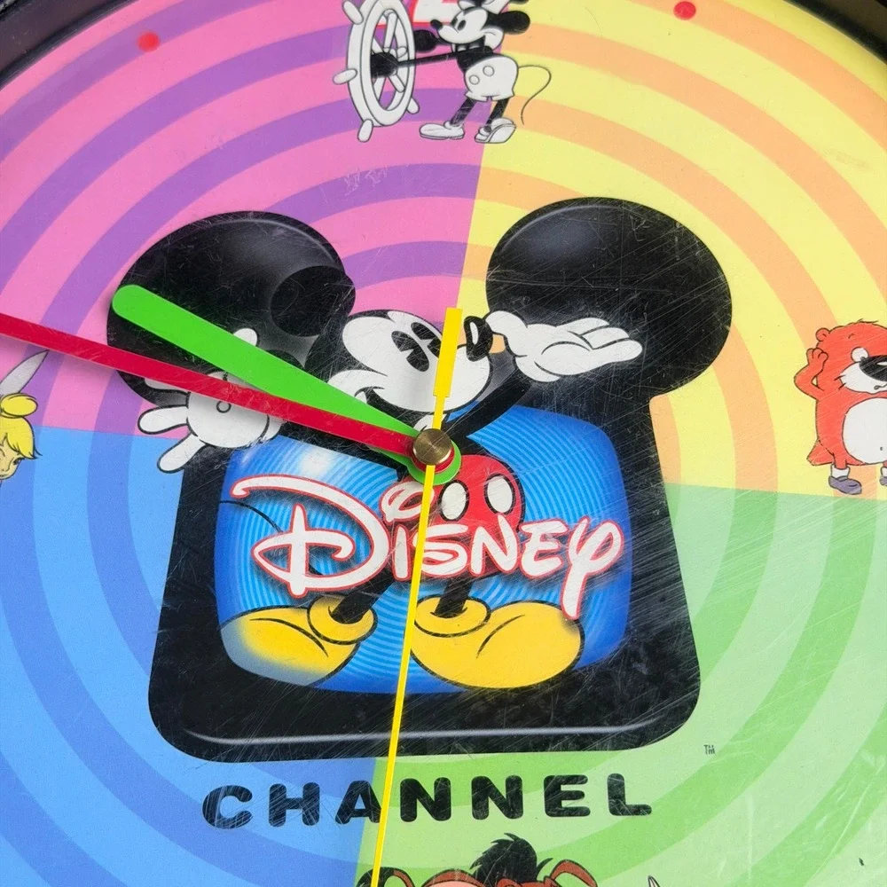Disney Channel Vintage Wall Clock Mickey Mouse PB&J Otter Tinker Bell 10.5 Inch