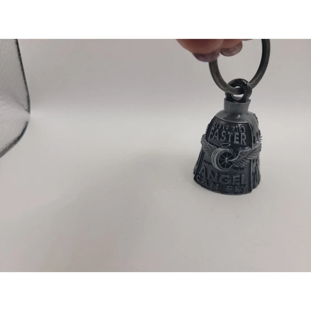 Motorcycle Guardian Bell Faster Angel Biker Rider Good Luck Gremlin Bell Silver