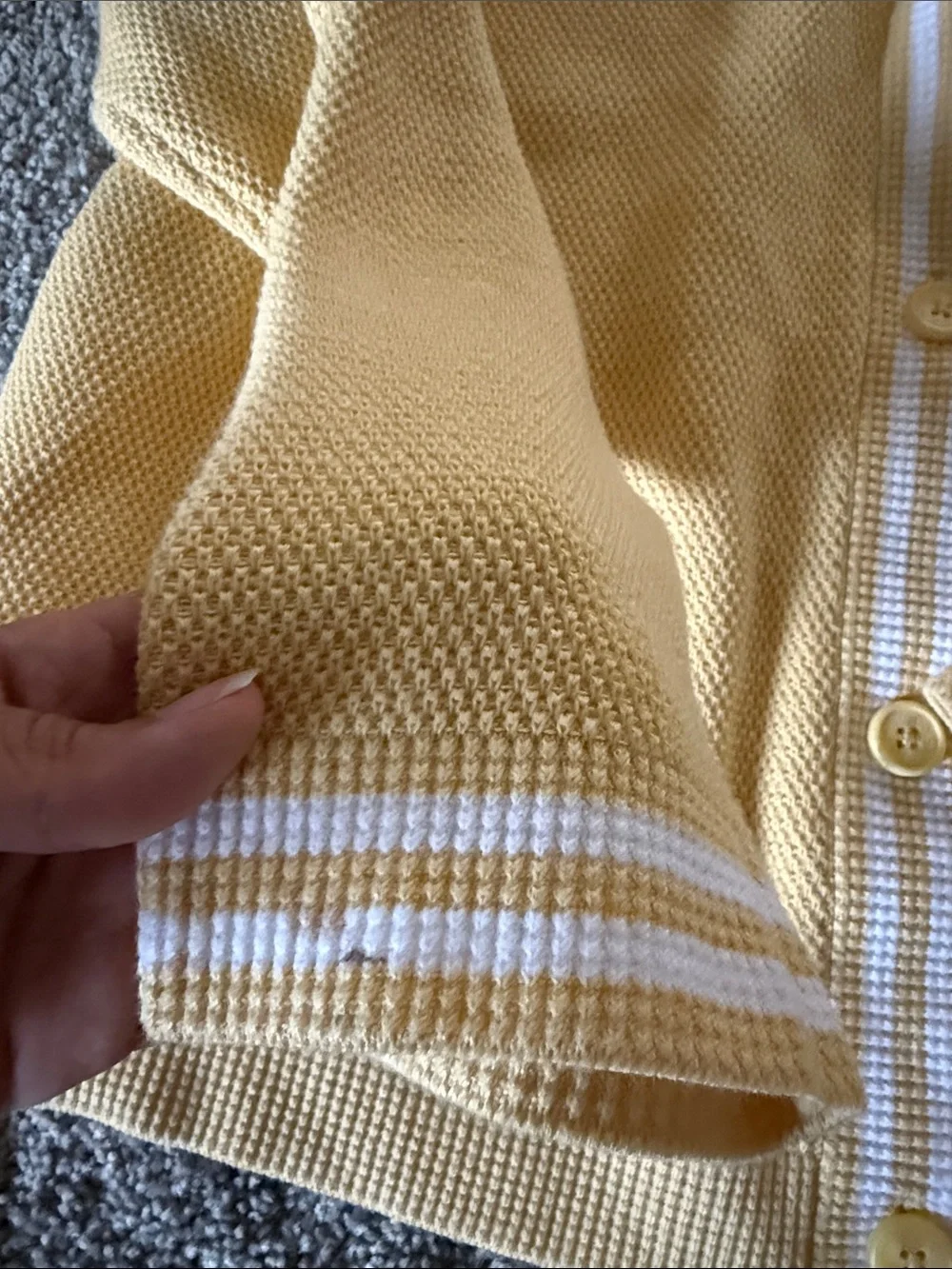 ALO Tennis Club Tennis Club Sweater Knit Cardigan, Butter Yellow, size L