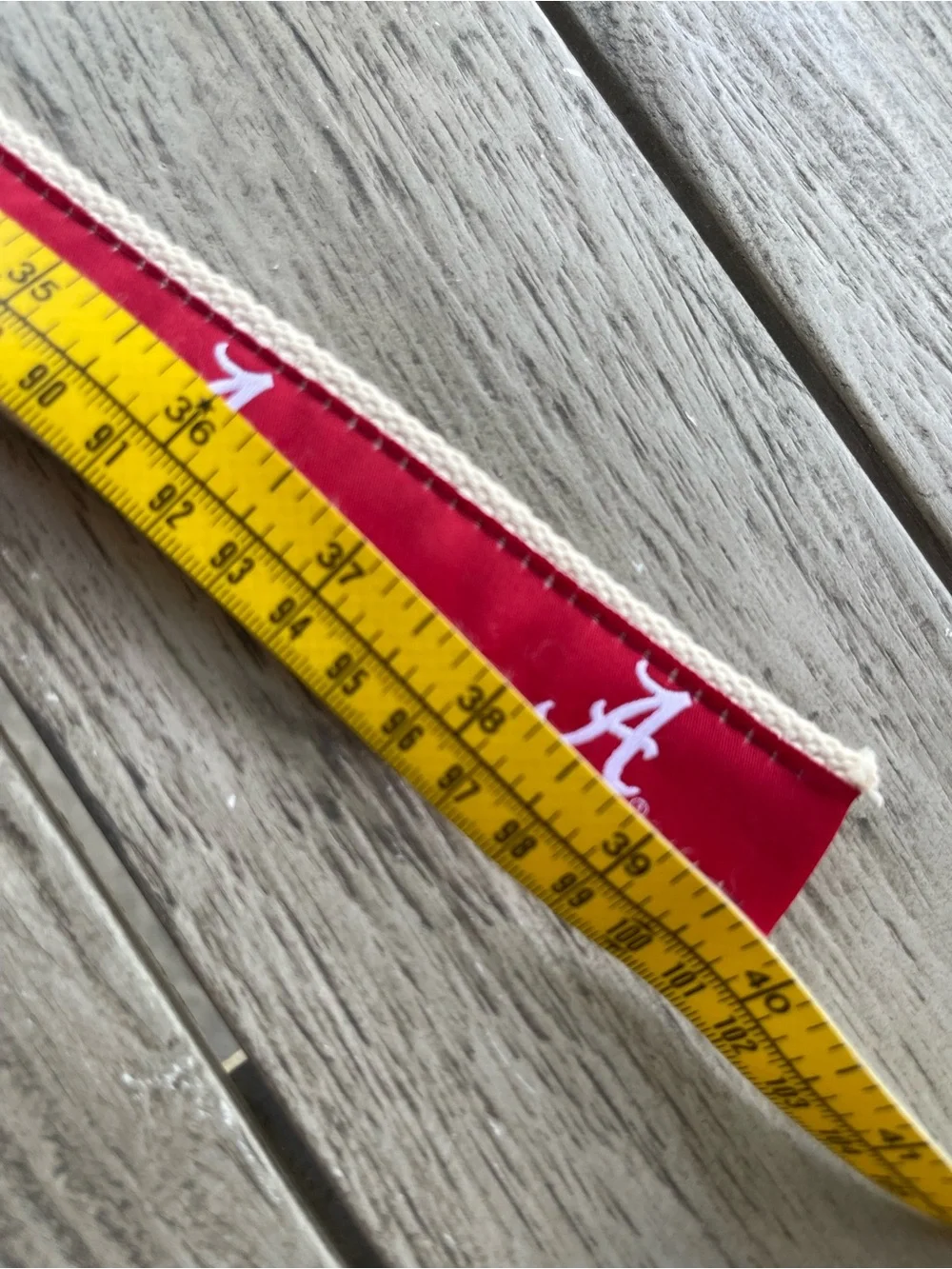 University of Alabama Crimson 'A' Logo Ribbon Canvas Belt Size Adult Medium