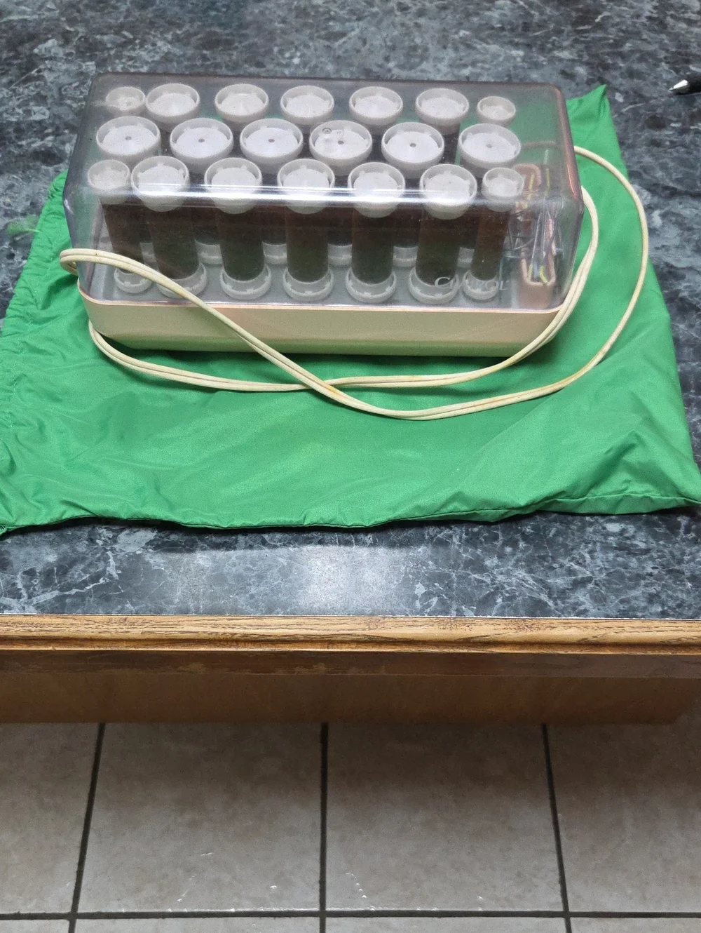 Electric Hair Roller Set in White with Clear Lid