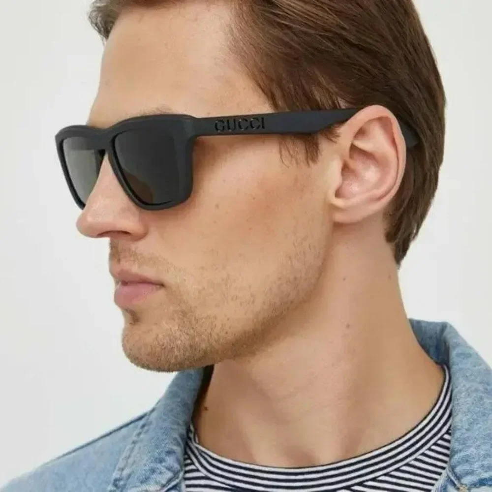 NEW Gucci GG1571S 001 Black Grey Unisex Square Sunglasses GG 1571S