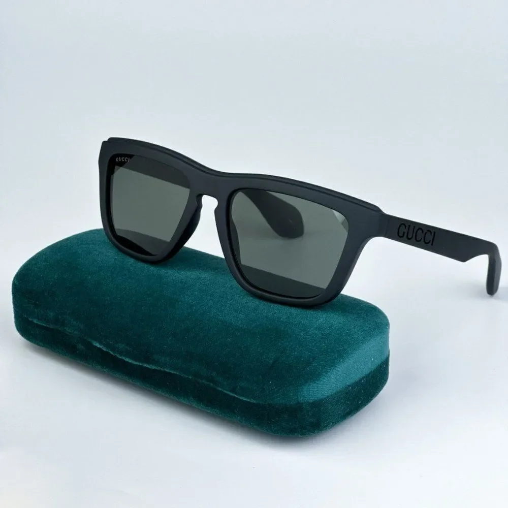 NEW Gucci GG1571S 001 Black Grey Unisex Square Sunglasses GG 1571S