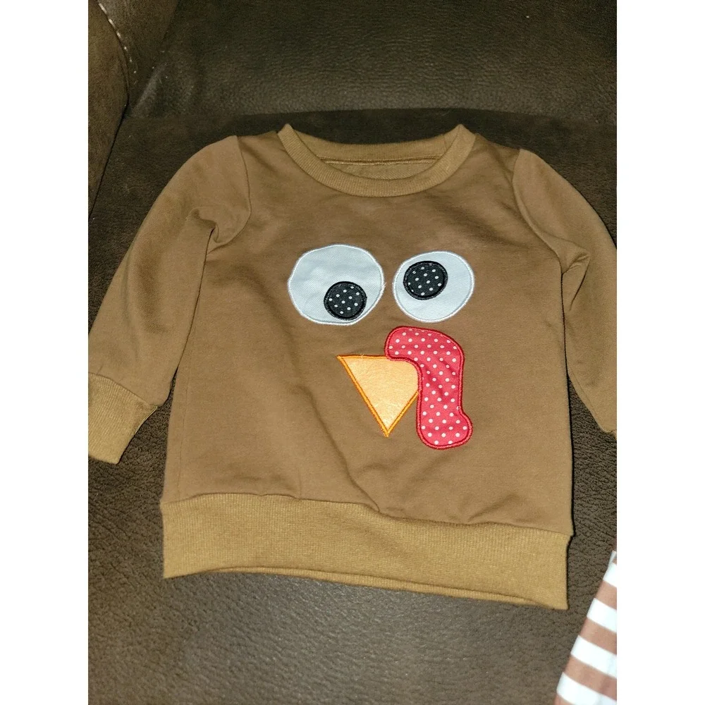 Boutique fall Thanksgiving turkey‎ outfit size 6 9 months