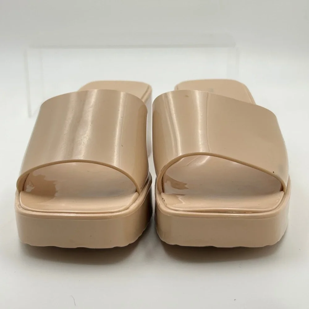 Madden Girl Palacee Sandals Womens 7 Nude Jelly‎ Platform Block Heel Y2K Retro