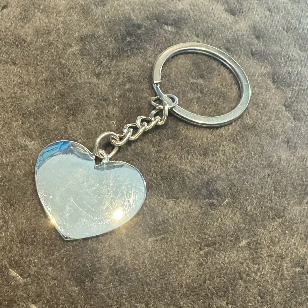 New Bebe Red & Silver Tone Heart Keychain‎