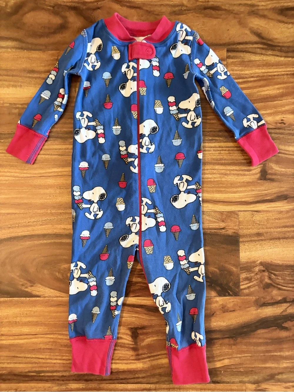 Hanna Andersson Peanuts Snoopy Dog Ice Cream Unisex Zipper 75 cm 12 18 Months