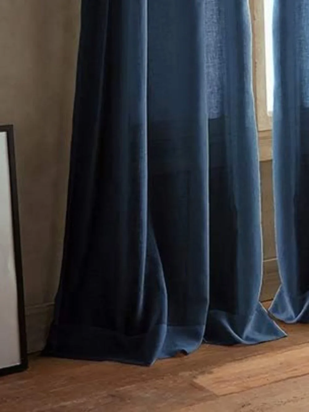 DKNY Paradox Navy Blue Sheer Curtain Panels 96