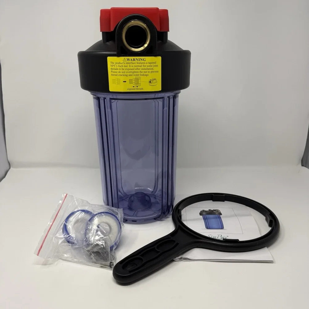 SimPure Whole House Water Filter Housing 1045 Clear Carbon Filter 1