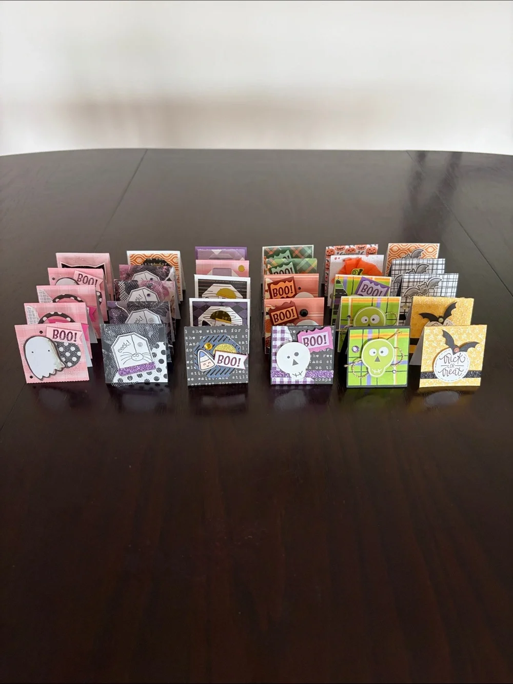 New Handmade Halloween Mini Foldable Surprise Cards - Set of 30, Colorful 2 x 2