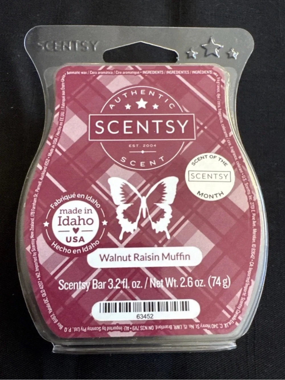 Scentsy Wax Bar Walnut Raisin Muffin 3.2 Oz Retired NEW