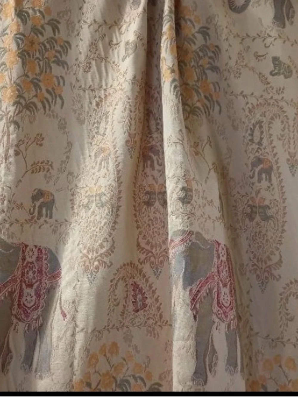 Three Pier One Elephant Jacquard Curtain Panels - rare!