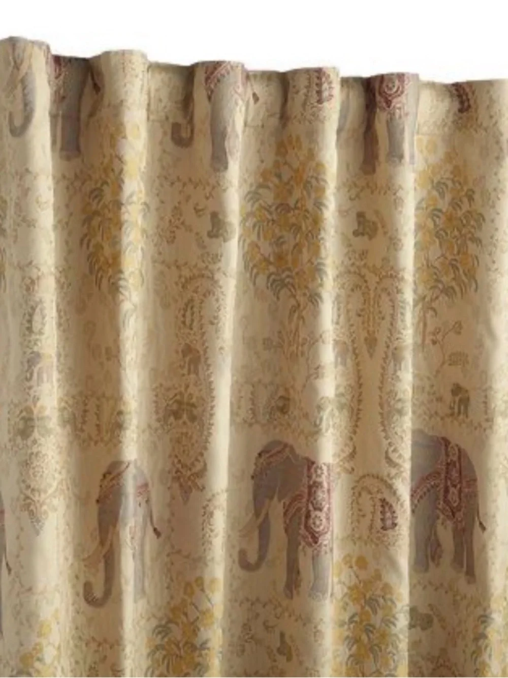 Three Pier One Elephant Jacquard Curtain Panels - rare!