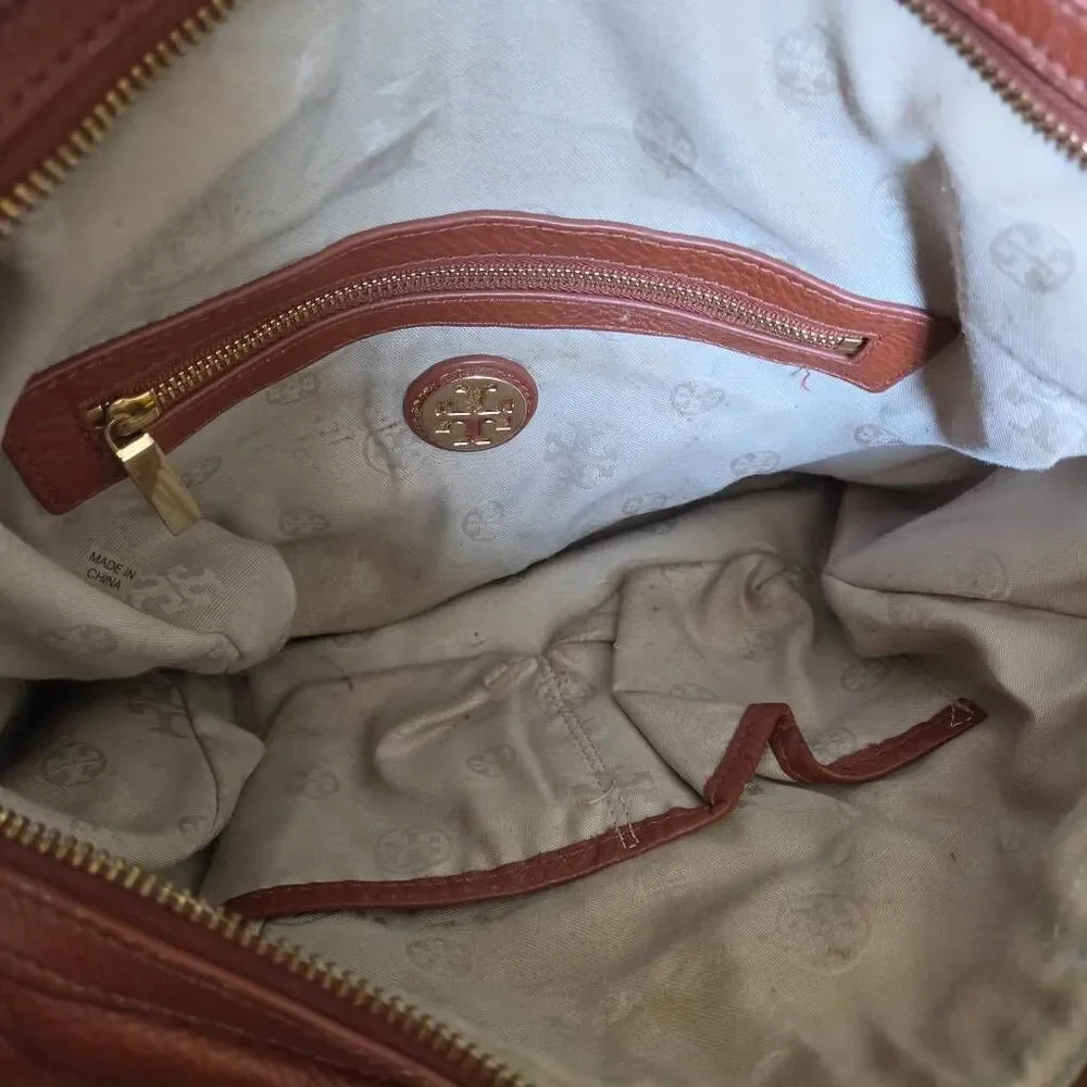 Tory Burch Boston Pebbled Leather Satchel